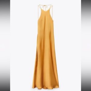 BNWT ZARA GOLD SLIP DRESS SIZE M - REF 8342/212
